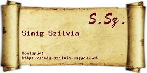 Simig Szilvia névjegykártya